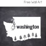 Printable Wall Art: Washington State Silhouette With Trees | Free Pertaining To Free Printable Map Of Washington State