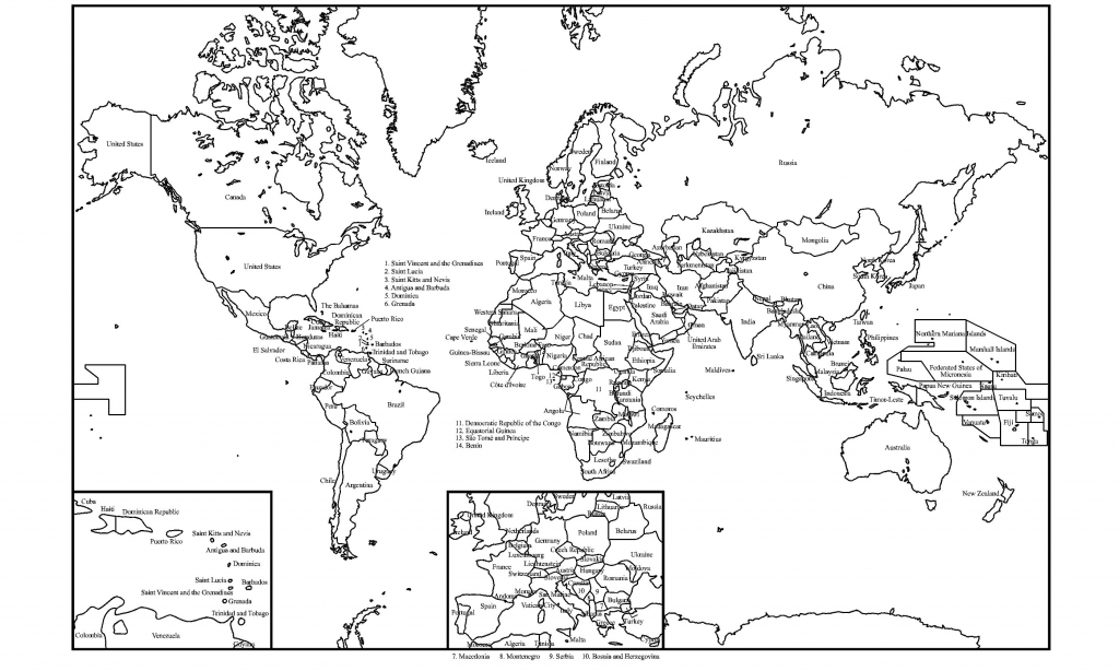 Printable World Map Black And White Printable Printable World Map In within Printable Labeled World Map