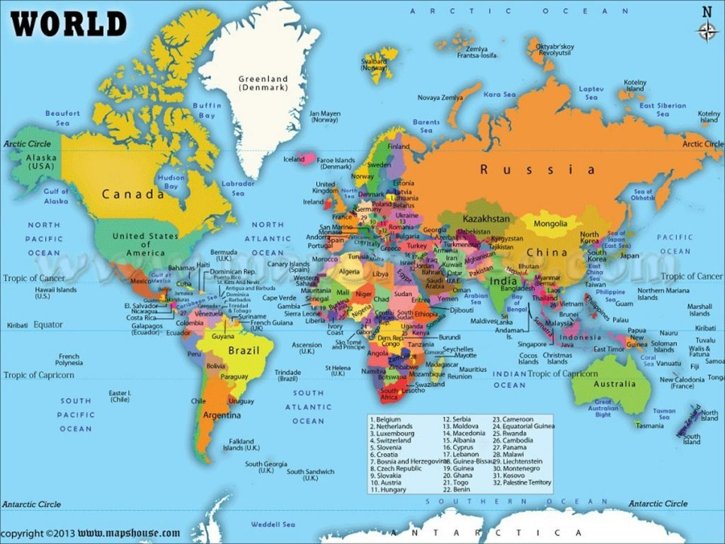 Printable World Map With Countries Labeled Pdf And Travel regarding Printable World Map