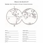 Printables Continents And Oceans Of The World Worksheet In Printable Map Of Oceans And Continents