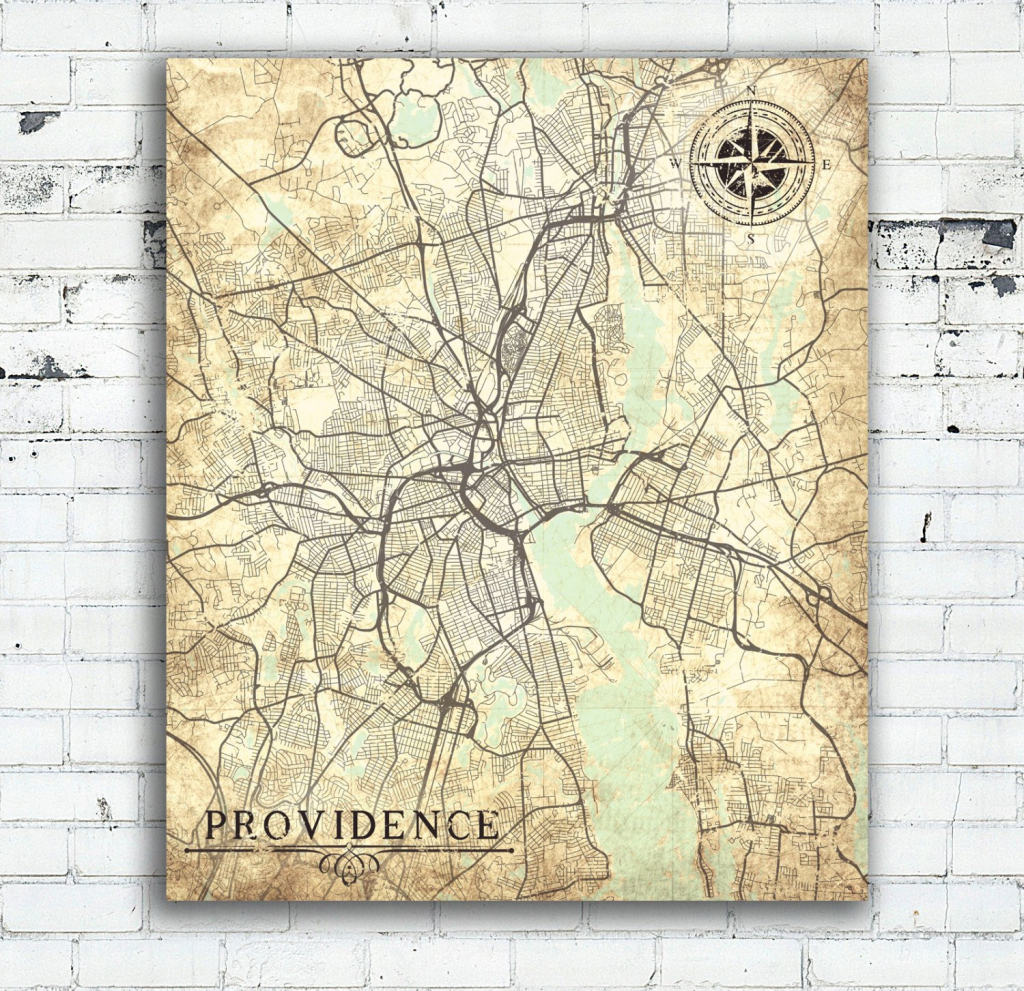 Providence Ri Canvas Print Rhode Island State Providence City Ri inside Printable Map Of Providence Ri
