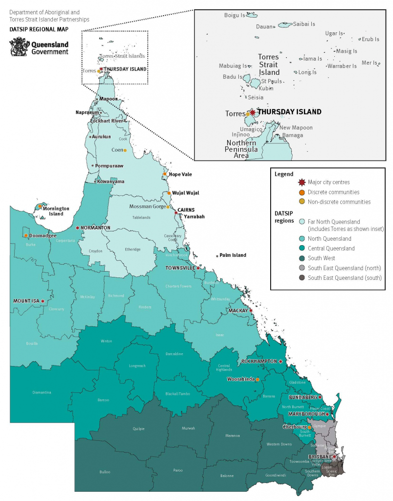 Regional Centres - Department Of Aboriginal And Torres Strait within Printable Map Of Queensland