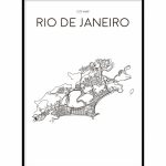 Rio De Janeiro Minimalist Map White, Printable | C A S A | Rio De Within Printable Map Of Rio De Janeiro