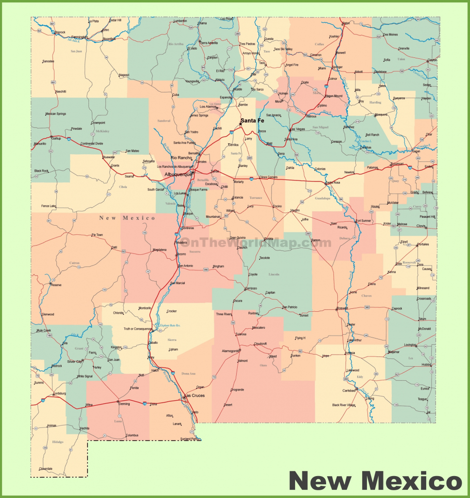 Road Map Of New Mexico With Cities with regard to Printable Map Of New Mexico