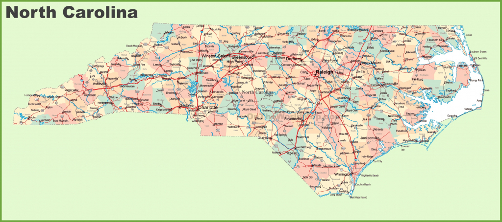 Road Map Of North Carolina With Cities for Printable Map Of North Carolina Cities