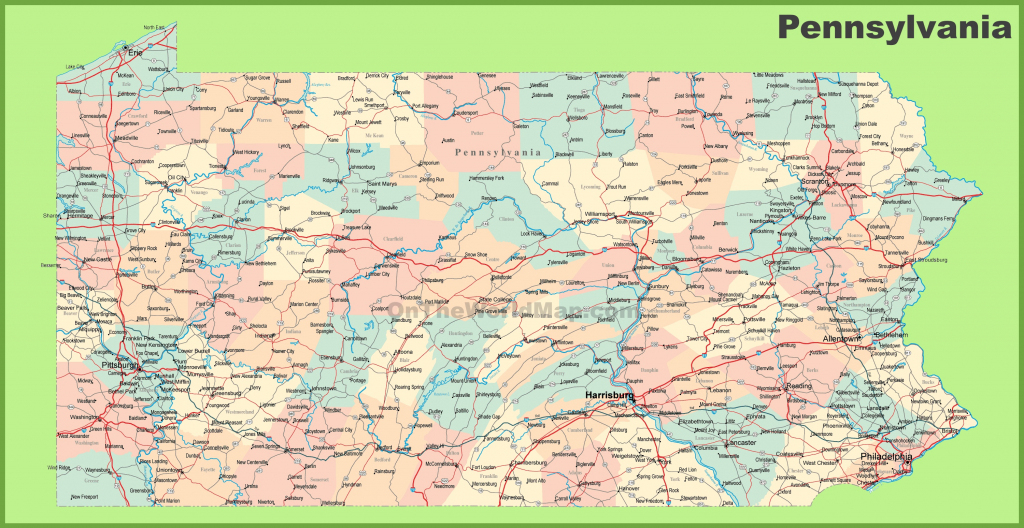 Road Map Of Pennsylvania With Cities for Printable Road Map Of Pennsylvania