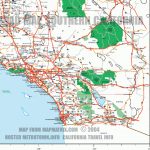 Road Map Of Southern California Including : Santa Barbara, Los With Regard To Printable Road Map Of Southern California