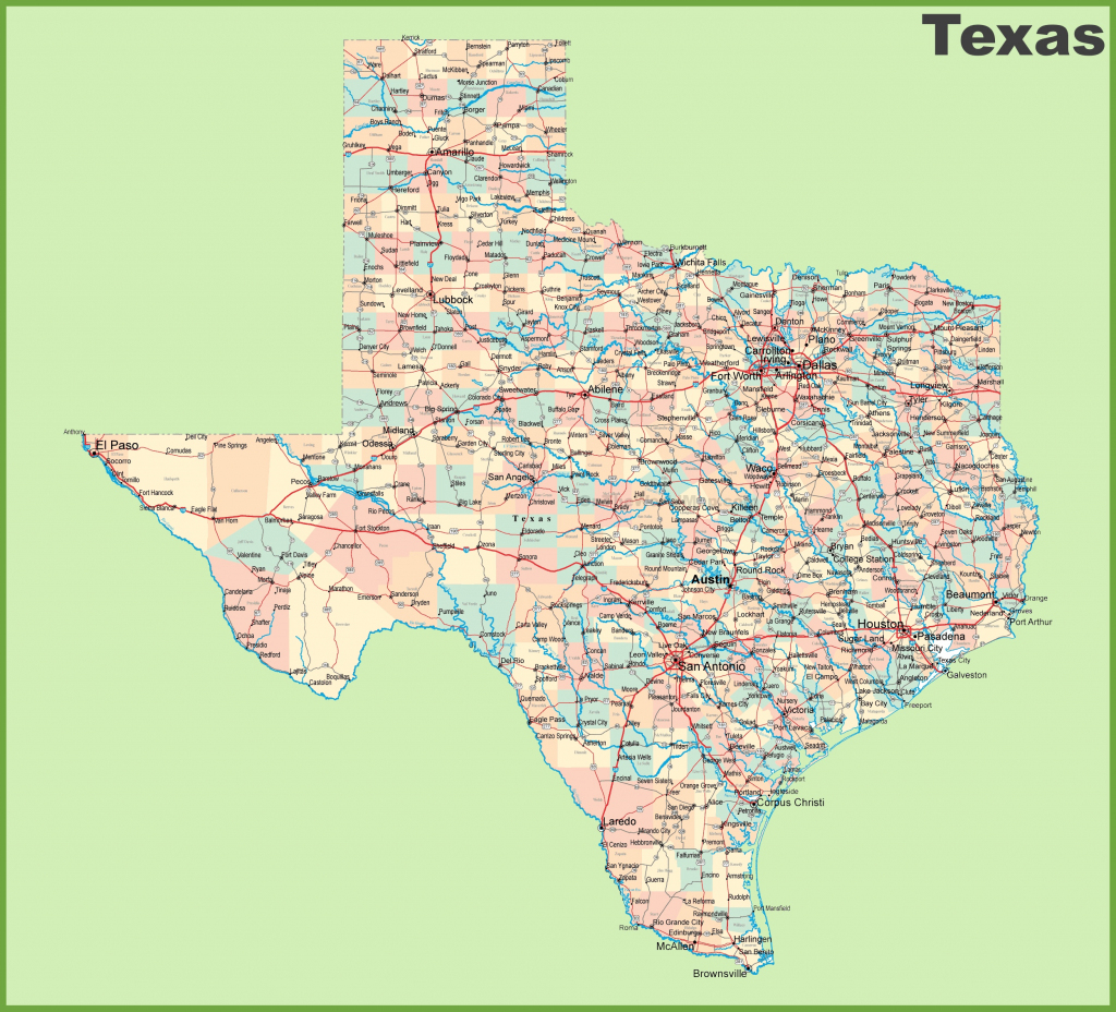 Road Map Of Texas With Cities regarding Printable Texas Road Map