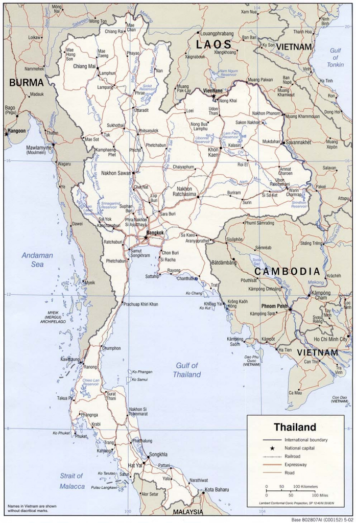 Road Map Of Thailand 16 Printable Map Of Thailand - Earthwotkstrust throughout Printable Map Of Thailand