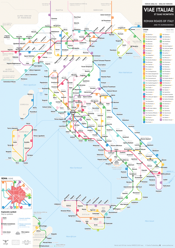 Roman Roads Of Italy – Sasha Trubetskoy in Printable Map Of Ancient Rome