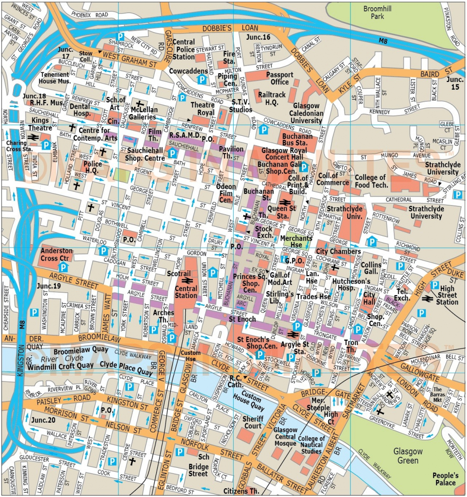 Royalty Free Glasgow Illustrator Vector Format City Map inside Glasgow City Map Printable