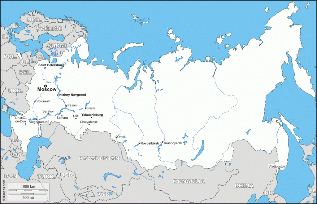 Russia : Free Map, Free Blank Map, Free Outline Map, Free Base Map pertaining to Blank Russia Map Printable