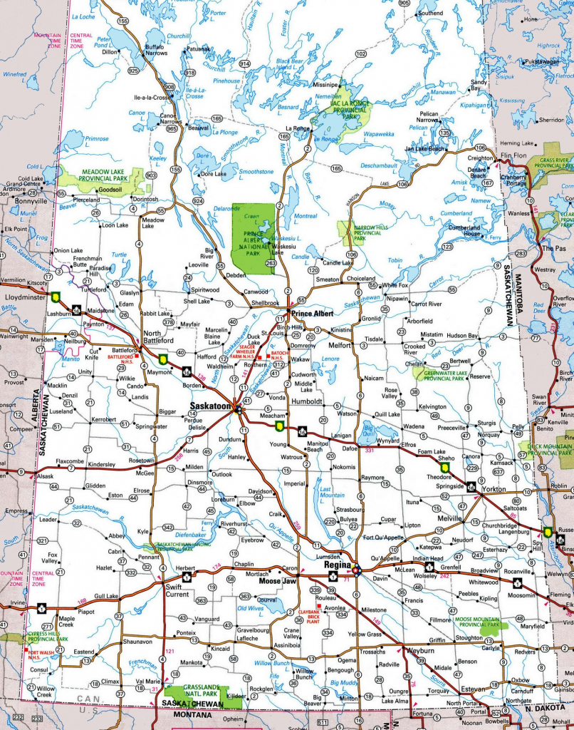 Saskatchewan Highway Map for Printable Map Of Saskatchewan