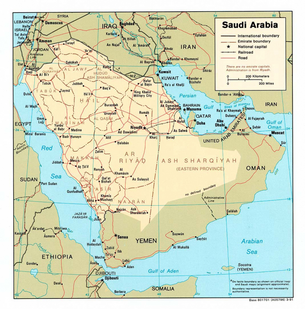Saudi Arabia Maps - Perry-Castañeda Map Collection - Ut Library Online intended for Printable Map Of Saudi Arabia