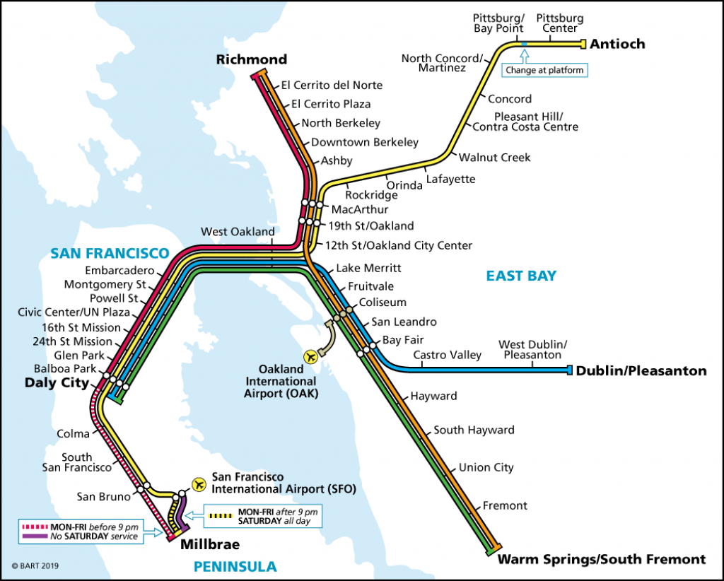 Schedules | Bart.gov throughout Printable Bart Map
