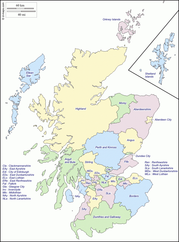 Scotland : Free Map, Free Blank Map, Free Outline Map, Free Base Map with Blank Map Of Scotland Printable