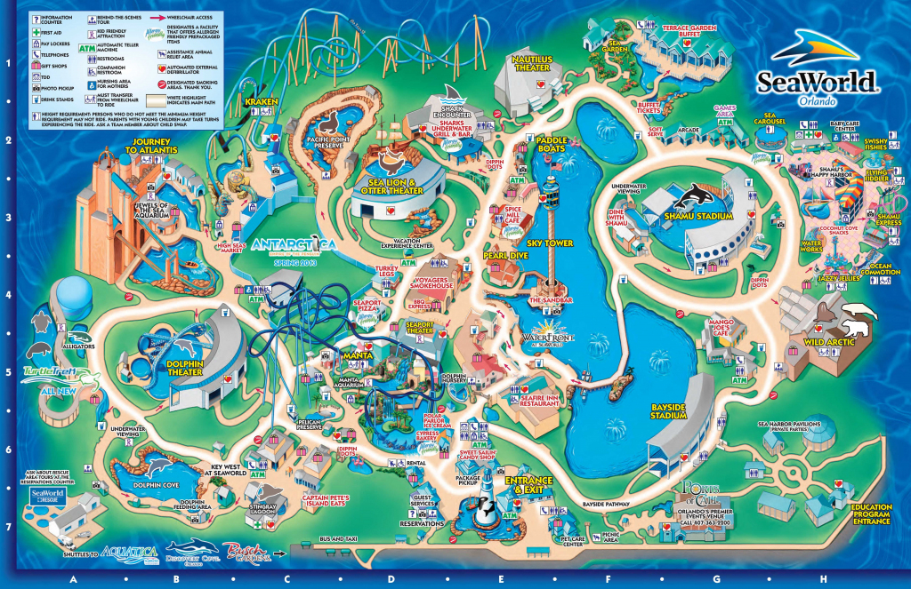 Seaworld Orlando Theme Park Map - Orlando Fl • Mappery | Aquariums inside Seaworld Orlando Map Printable