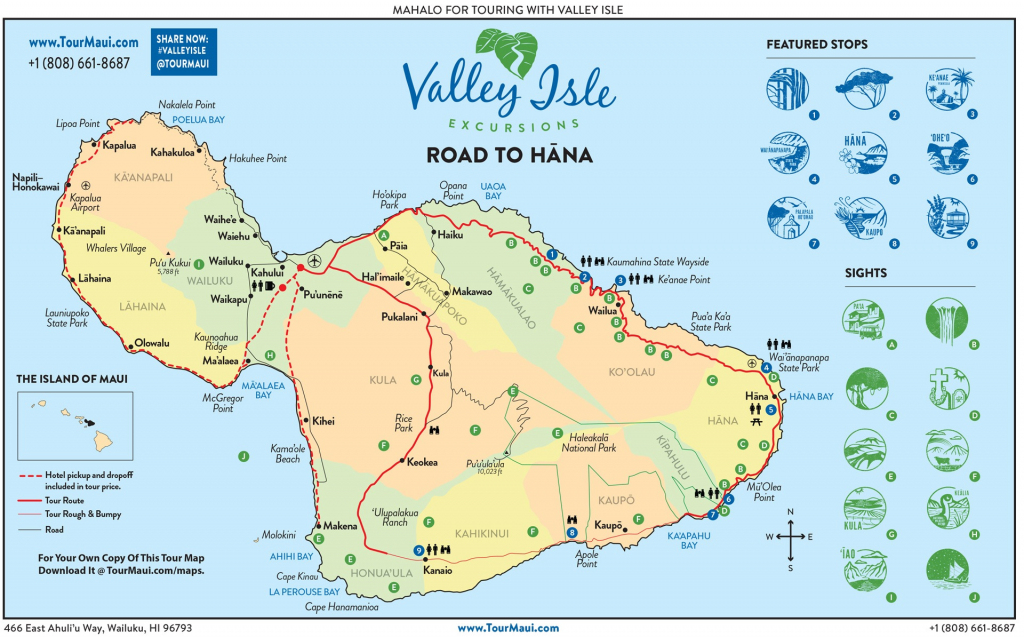 See The Road To Hana | Highway Map &amp;amp; Guide To Hana Maui with Maui Road Map Printable