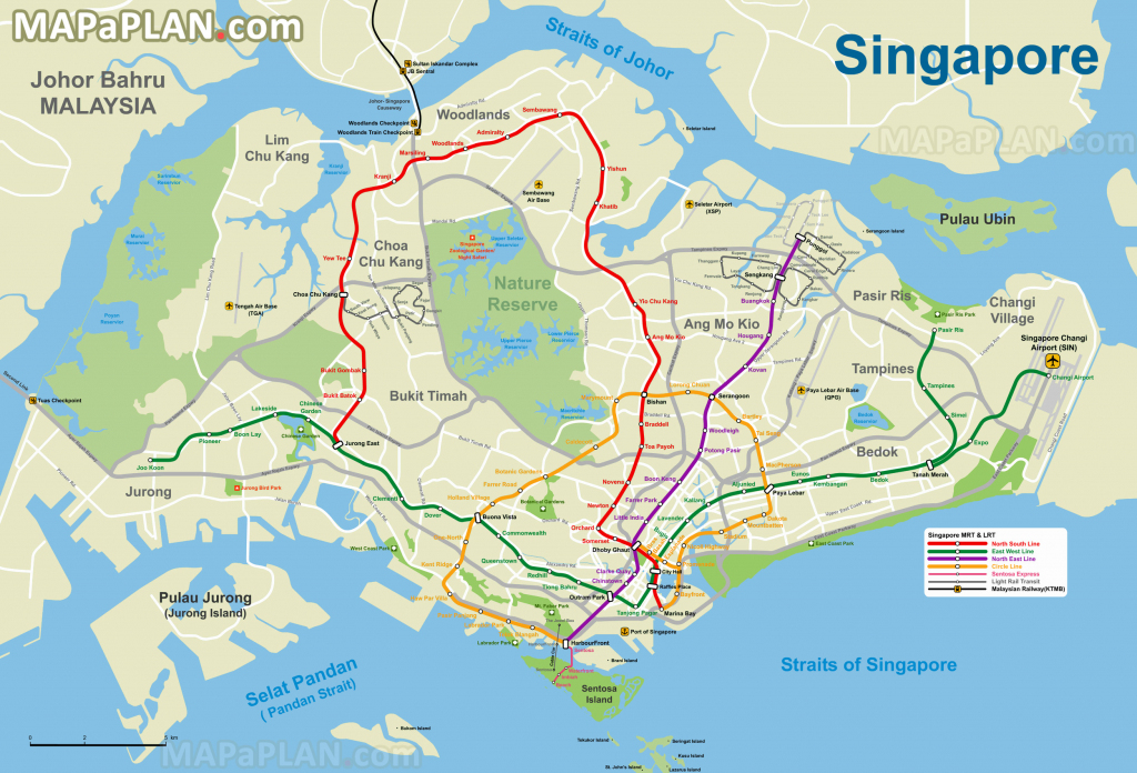 Singapore Maps - Top Tourist Attractions - Free, Printable City intended for Singapore City Map Printable