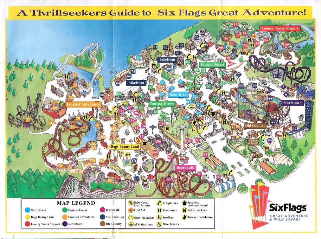 Six Flags Great Adventure 1999 | Park Maps | Six Flags Great for Printable Six Flags Over Georgia Map