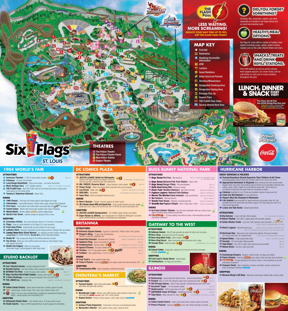 Six Flags St. Louis Park Map intended for Six Flags New England Map Printable