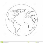 Sketch Globe World Map Black Vector Illustration Stock Vector Regarding Round World Map Printable