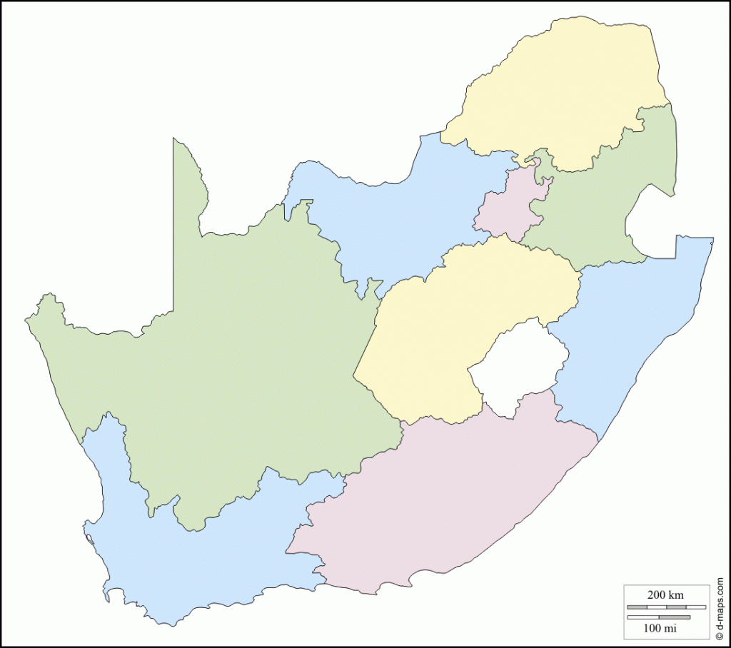 South Africa : Free Map, Free Blank Map, Free Outline Map, Free Base pertaining to Printable Map Of South Africa
