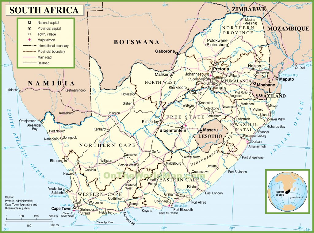 South Africa Political Map In Free Printable Political Map Of Africa Printable Maps