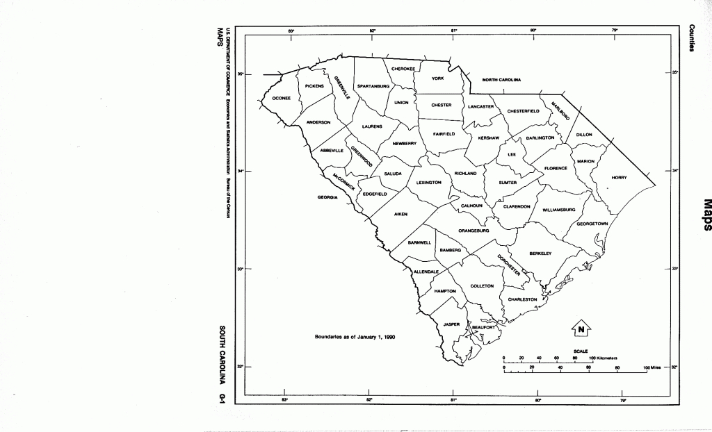 South Carolina Free Map regarding South Carolina County Map Printable