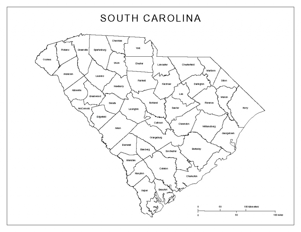 South Carolina Labeled Map within Printable Map Of South Carolina