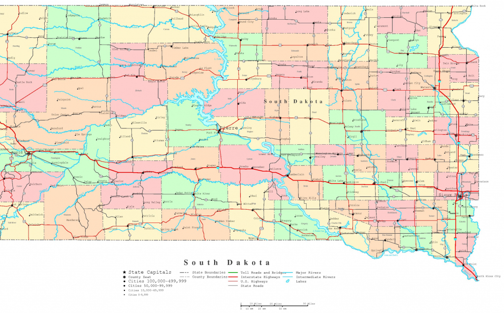 South Dakota Printable Map for South Dakota County Map Printable