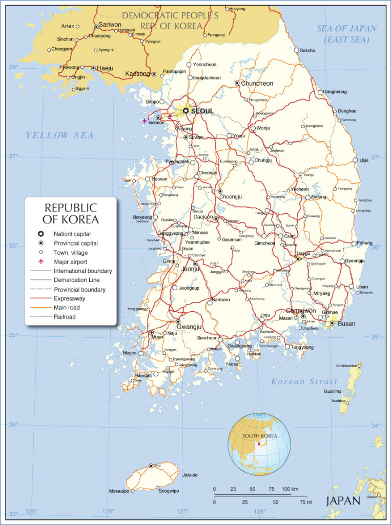 South Korea Maps | Printable Maps Of South Korea For Download inside Printable Map Of Korea