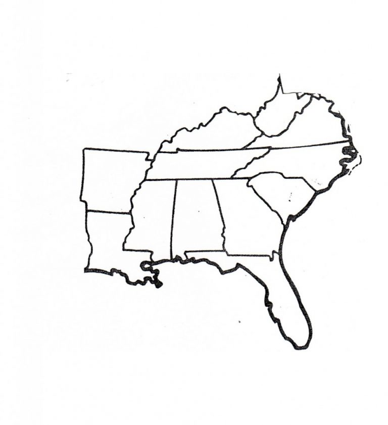 South Us Region Map Blank Save Results For Blank Map Southeast ...