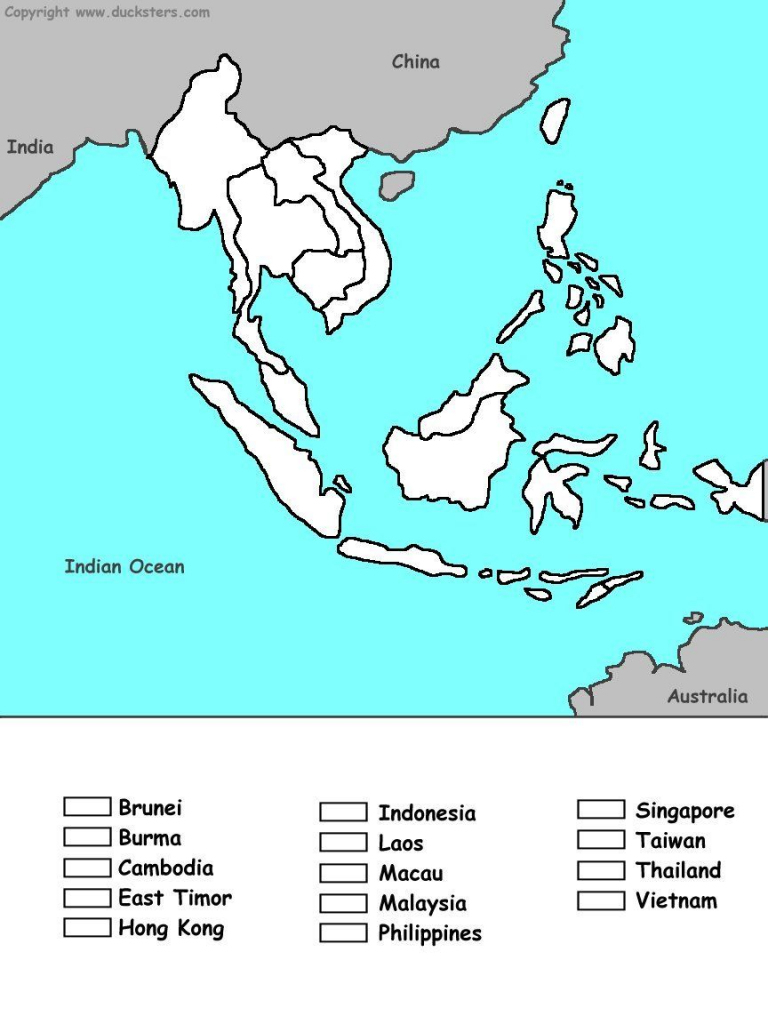 Southeast Asia Coloring Map Of Countries | Homeschooling - Geography with regard to Printable Map Of Southeast Asia
