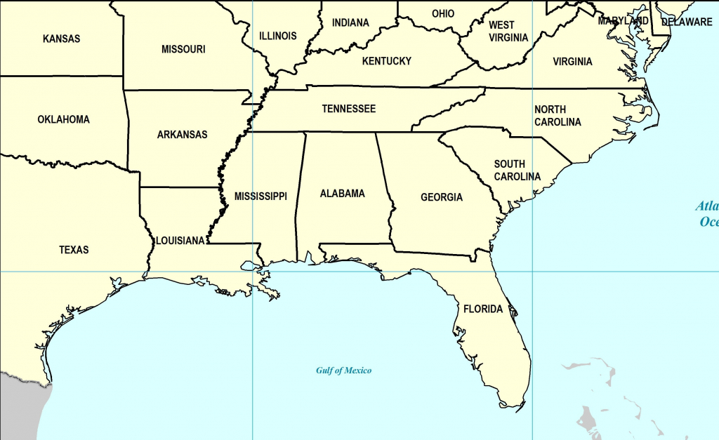 Southeast Us Map Printable New Southeast Us States Blank Map for Printable Map Of Southeast Us