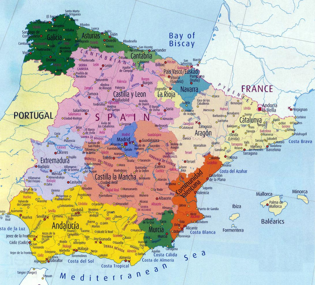 Spain Maps | Printable Maps Of Spain For Download pertaining to Printable Map Of Spain With Cities