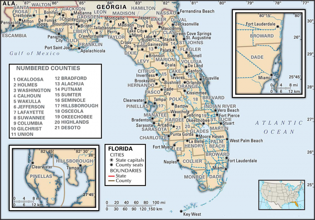 State And County Maps Of Florida within Florida County Map Printable