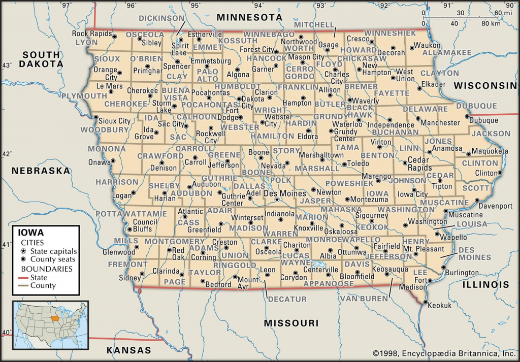 State And County Maps Of Iowa pertaining to Printable Map Of Iowa