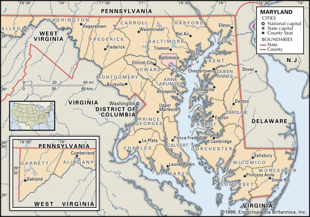 State And County Maps Of Maryland inside Printable Map Of Maryland