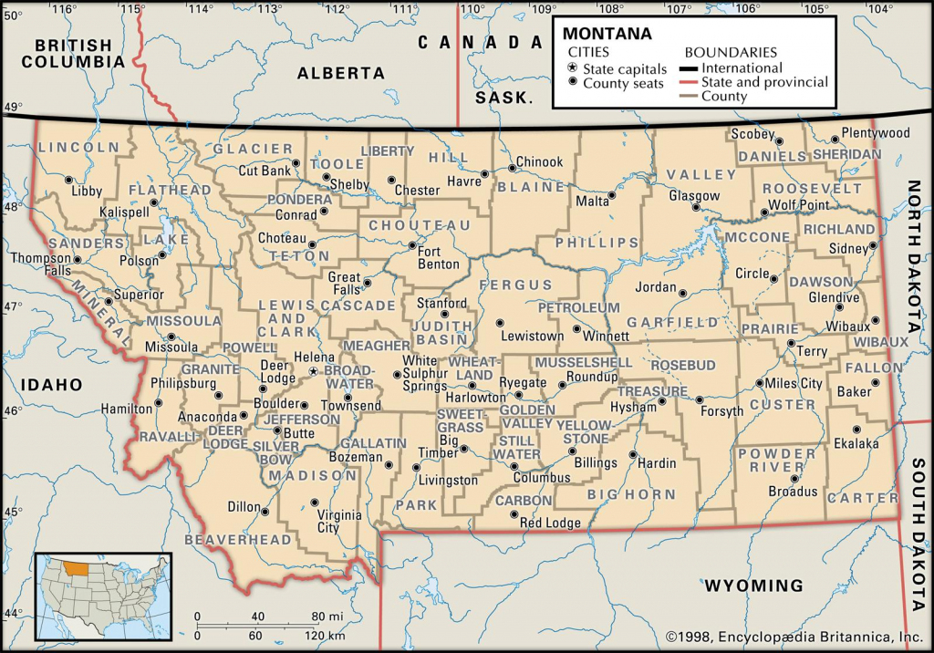 State And County Maps Of Montana throughout Washington State Counties Map Printable