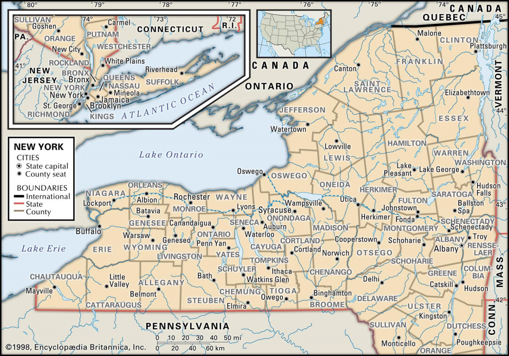 State And County Maps Of New York with Printable Map Of New York State