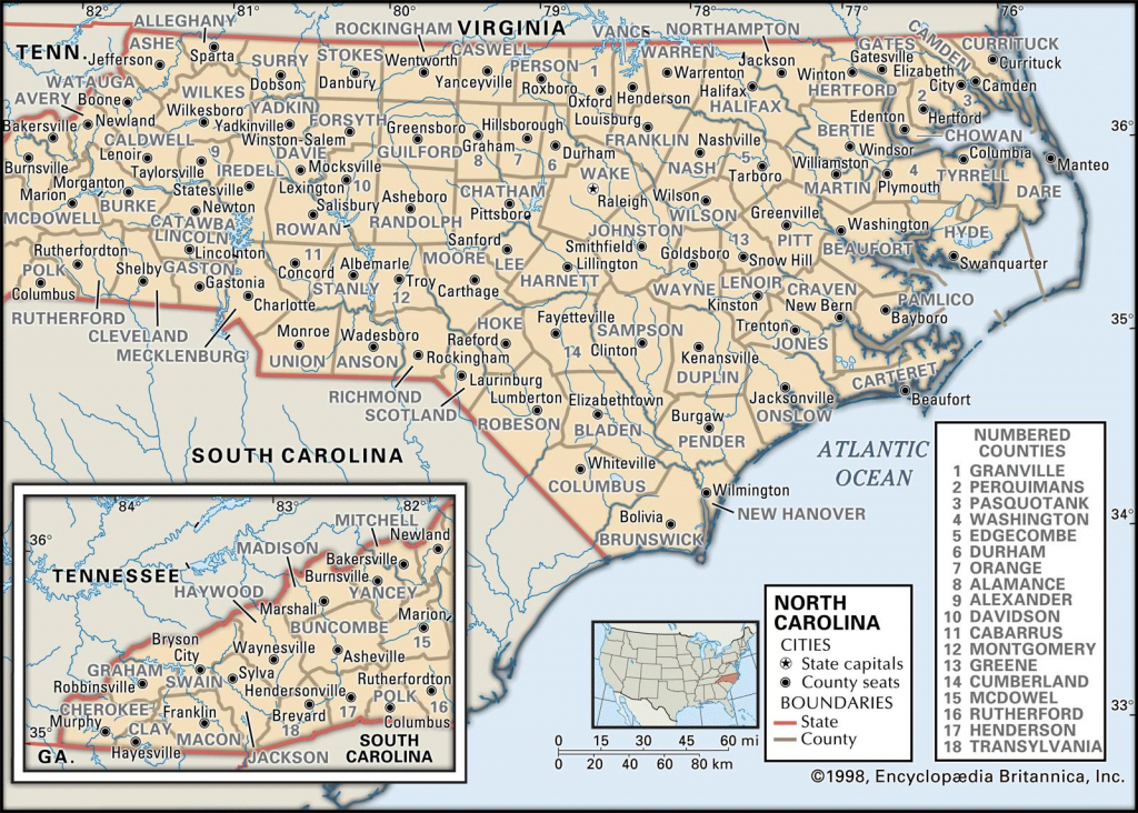 State And County Maps Of North Carolina with Printable Map Of North Carolina Cities