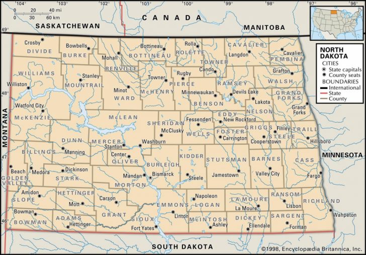 State And County Maps Of North Dakota in Printable Map Of North Dakota ...