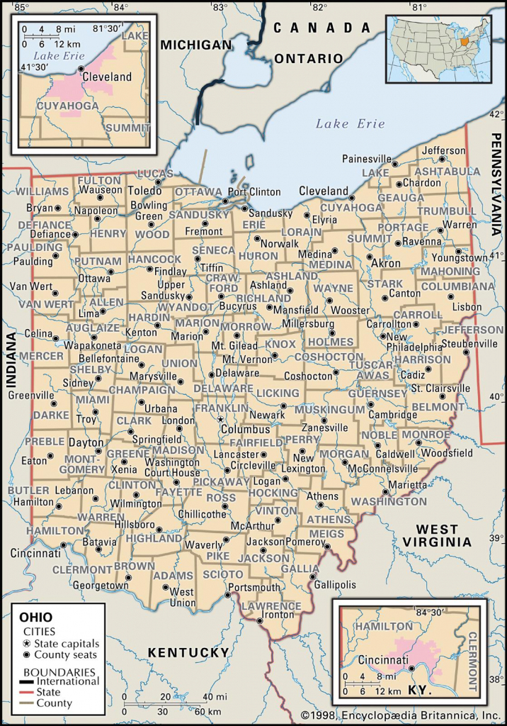 State And County Maps Of Ohio throughout Printable Map Of Ohio