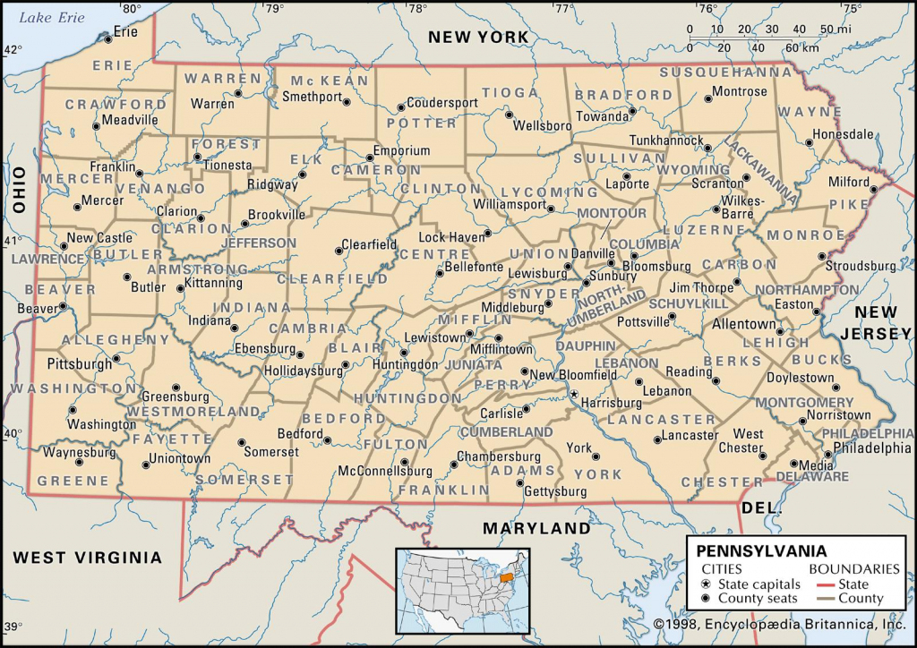 State And County Maps Of Pennsylvania with Printable Road Map Of Pennsylvania