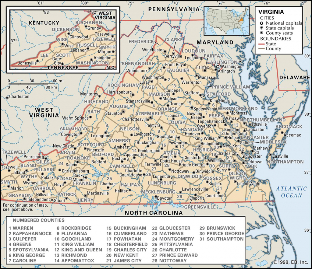 State And County Maps Of Virginia for Printable Map Of Richmond Va
