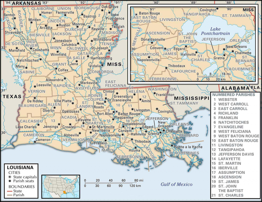State And Parish Maps Of Louisiana pertaining to Printable Map Of Lafayette La