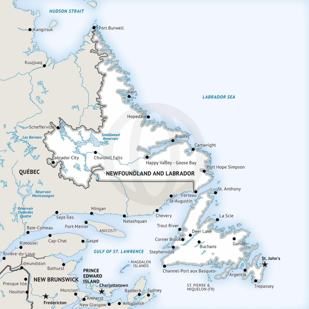 Stock Vector Map Of Newfoundland And Labrador | One Stop Map within Printable Map Of Newfoundland