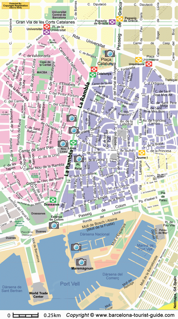 Street Map Of Las Ramblas In Barcelona for Barcelona Street Map Printable