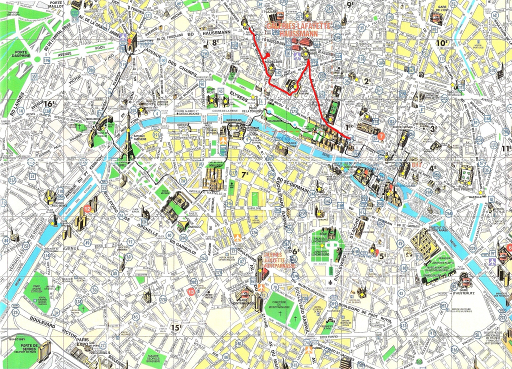 Street Maps Printable On Map Of Paris Tourist Lovely And For 1 0 in Street Map Of Paris France Printable